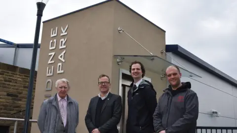 Bradford Council Peter Rock, Kevin O’Hare, Alex Ross-Shaw, Tim Rogers standing in front of Providence Park