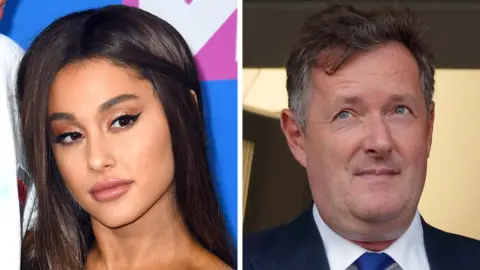 PA/Getty Ariana Grande and Piers Morgan