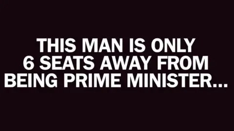 FACEBOOK/CONSERVATIVES An advert saying "this man is only 6 seats away from being prime minister"