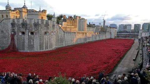 Chris Radburn/PA The public stop to look at the 2014 ceramic poppy display