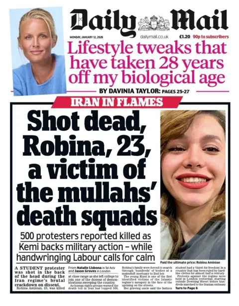  "Shot dead, Robina, 23, a victim of mullahs' death squads."