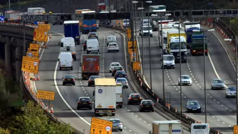 PA Media Roadworks on the M6 motorway