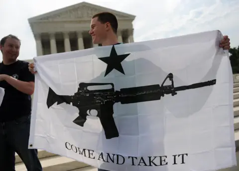 Getty Images protesters in front of the Supreme Court in 2008