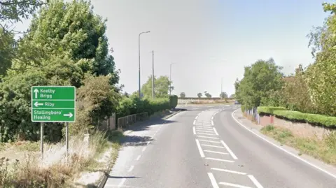 Google The A18 Barton Street at Riby, Lincolnshire