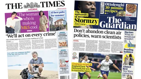 Times and Guardian front pages