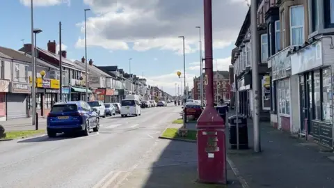 A row of shops in central Blackpool