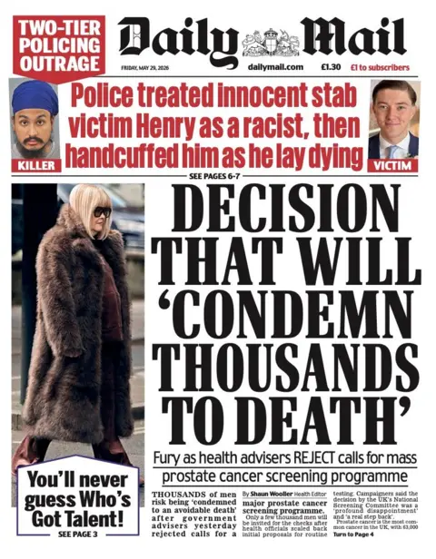 "Decision that will condemn thousands to death'," reads the headline on the front page of the Daily Mail.