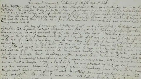 PA Media A letter written by Charles Dickens from Lausanne on August 5 1846, to his friend and solicitor Thomas Mitton in which Dickens describes in detail his stay in Switzerland