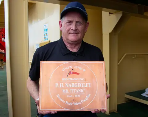 BBC/Jonathan Amos Rory Golden with a memorial plaque PH