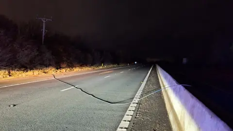 A1 M closed in County Durham after power cables fall