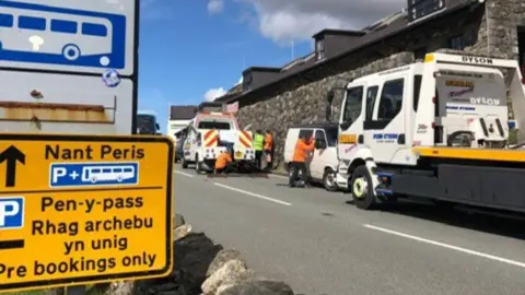 North Wales Police Vehicles being removed