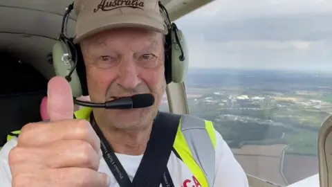 Malcolm Metcalf Malcolm Metcalf took to the skies for his 90 challenges before he turns 90