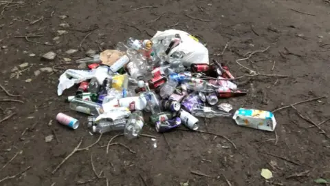 South Wales Police Drinks litter