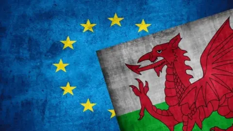 BBC welsh and eu flag