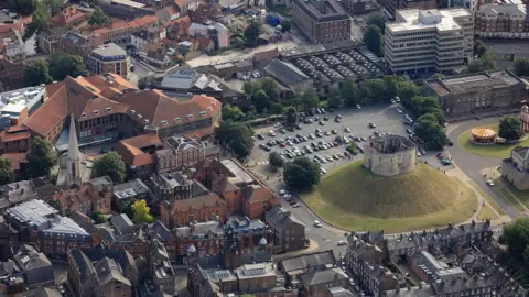 City of York Council Castle Car Park and Eye of York from the ear