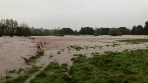 Luke Guinness  River Monnow has burst its banks