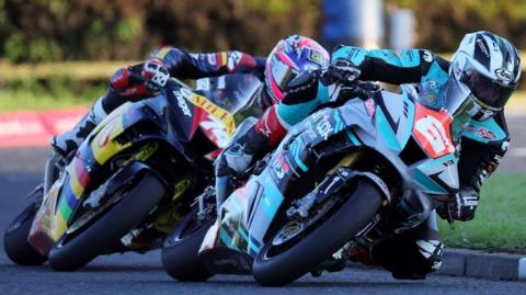 Michael Dunlop leads Davey Todd at the North West 200