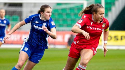 Cardiff City in action against Wrexham