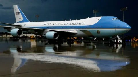 Picture of Air Force One at Sawyer International Airport in Michigan