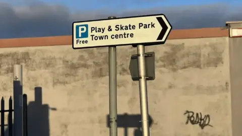 BBC Free parking sign