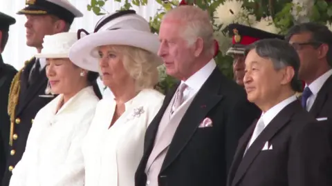 BBC King and Queen meet Japanese emperor and empress on state visit, at Buckingham palace on 25 June 2024