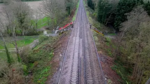 Network Rail An aerial view of the landslip