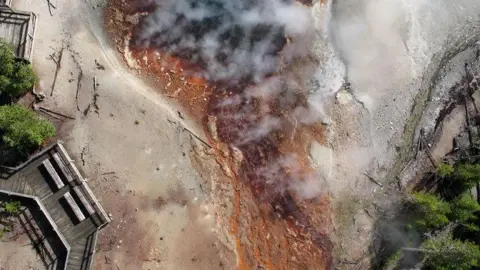 USGS The red coloured geyser seen from overhead