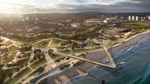 Aberdeen City Council Artist's impression of Aberdeen's possible new stadium