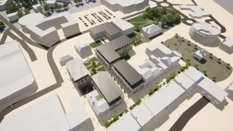 South Tyneside Council Aerial view of new college impression