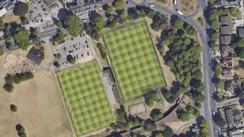 LDRS A bird's-eye view of two football pitches