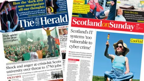 composite image of the Scotland on Sunday and Herald on Sunday