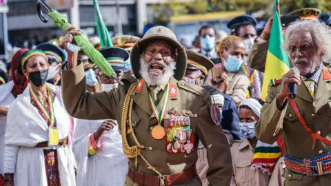 AFP War veterans and other marking patriot day in Addis Ababa, Ethiopia - Wednesday 5 May 2021