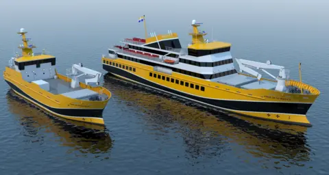 Harland and Wolf Computer generated ferries