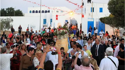 AFP Jewish people celebrate Lag B'Omer in Djerba, Tunisia (file photo)