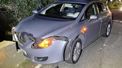 Derbyshire Police Crashed car