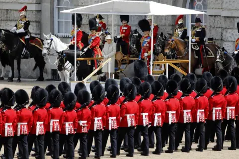 Tolga Akmen/AFP/Getty Images The Queen inspected the lines of guardsmen as part of the parade