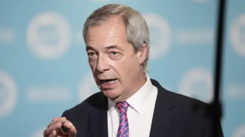 PA Reformasi Media Pemimpin Inggris Nigel Farage Selama Wawancara Media Menjelang Konferensi Hull UK Reformasi di Connexin Live, Hull, pada Februari 2025