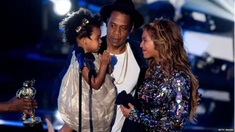 Getty Images Blue Ivy, Jay-Z and Beyonce