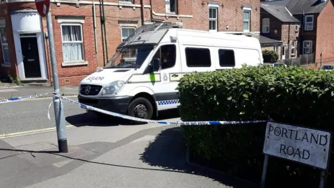 Nottinghamshire Police Police cordon at scene