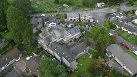 Aerial shot of St Monica's in Kendal