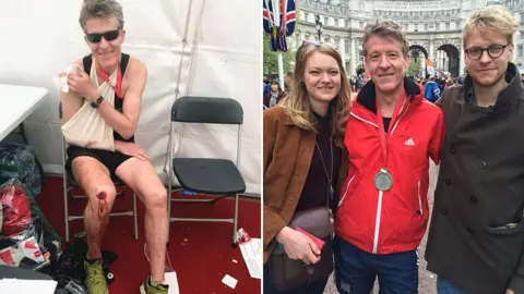 Chris Finill Chris Finill with two of his children, Jo and Tom