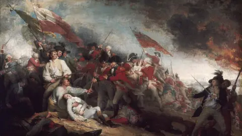 Getty Images The Death of General Warren at the Battle of Bunker Hill, a painting by John Trumbull that depicts a military confrontation in 1775