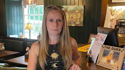 Bec Higgins from the Duke pub in Buxton which gets passing trade from the Cat and Fiddle road