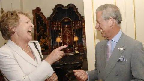 PA Media Prince Charles meets actress Penelope Keith during a lunch reception for the Actors' Benevolent Fund at Clarence House, London.