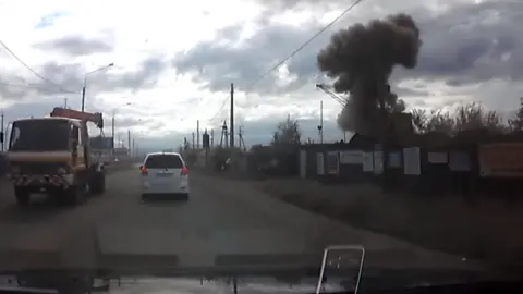 NAEBON/YOUTUBE A motorist picked up the mushroom cloud explosion on their dashcam