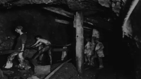 BBC Archive Miners working at Levant