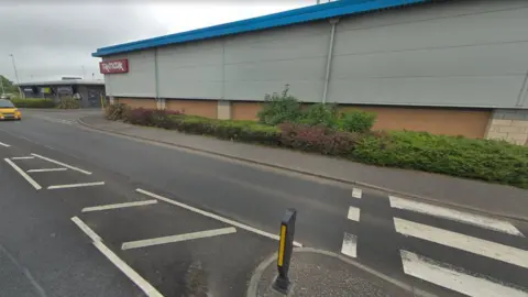 Google Zebra crossing next to TK Maxx in Loanhead