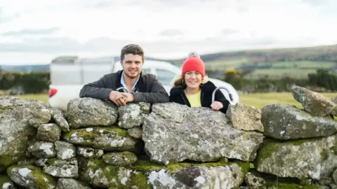 Dartmoor Shepherd Lewis and Flora tending their sheep on Dartmoor