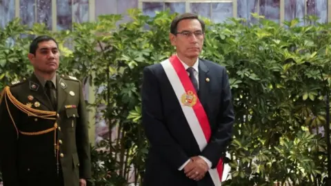 Reuters President Martin Vizcarra attends a swearing-in ceremony at the government palace in Lima, Peru October 3, 2019.