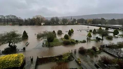 Mike Ashworth  Flood water after the River Wharfe burst its banks